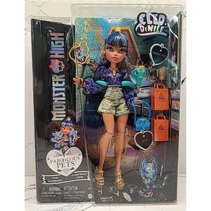 2023 Monster High Faboolous Pets CLEO DE NILE DOLL with Hissette & Tut NIB